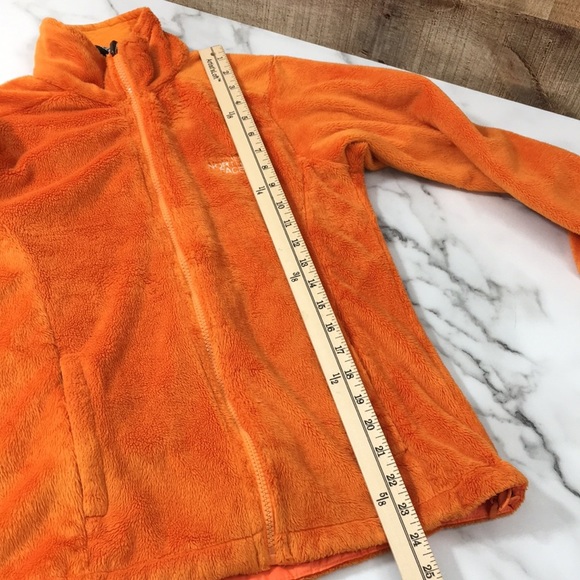 The North Face Orange Full Zip Mock Neck Jacket Womens XS Faux Fur - Picture 8 of 12